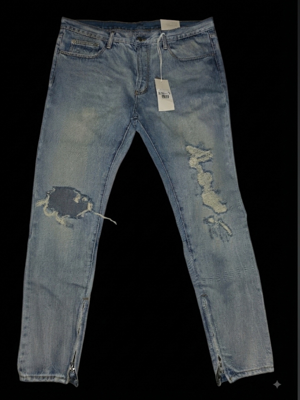 Distressed MNML Mens Jeans Straight Leg
